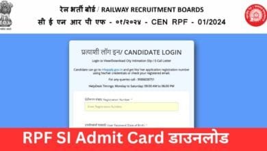 RPF SI Admit Card 2024 Download