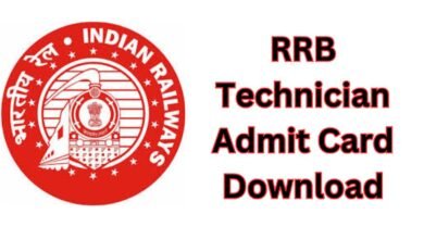 RRB Technician Admit Card  Download (1)