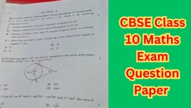 CBSE Class 10 Maths Exam Question Paper