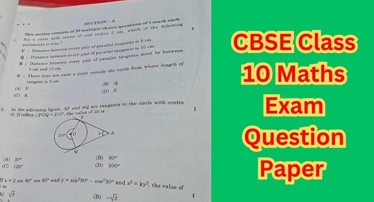 CBSE Class 10 Maths Exam Question Paper